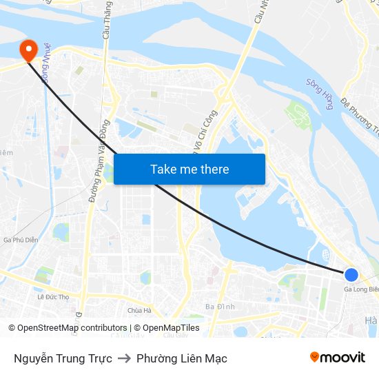 Nguyễn Trung Trực to Phường Liên Mạc map