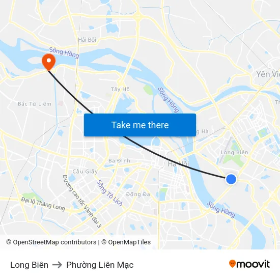 Long Biên to Phường Liên Mạc map
