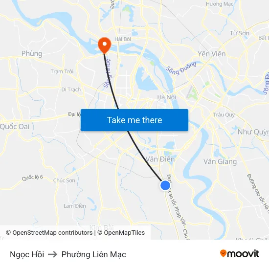 Ngọc Hồi to Phường Liên Mạc map