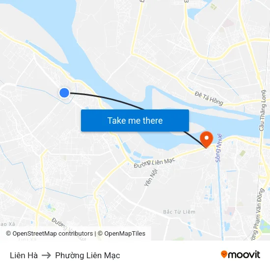 Liên Hà to Phường Liên Mạc map