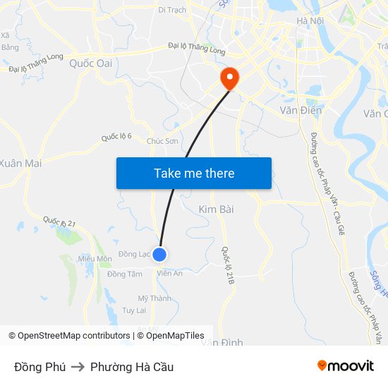 Đồng Phú to Phường Hà Cầu map