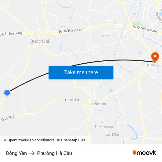 Đông Yên to Phường Hà Cầu map