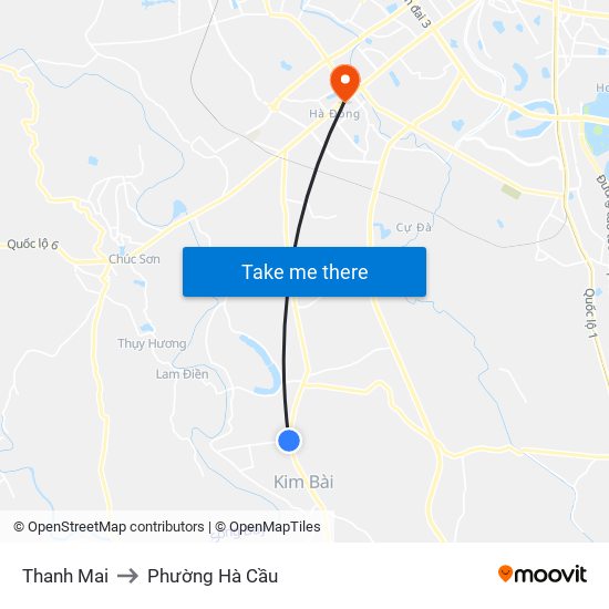 Thanh Mai to Phường Hà Cầu map