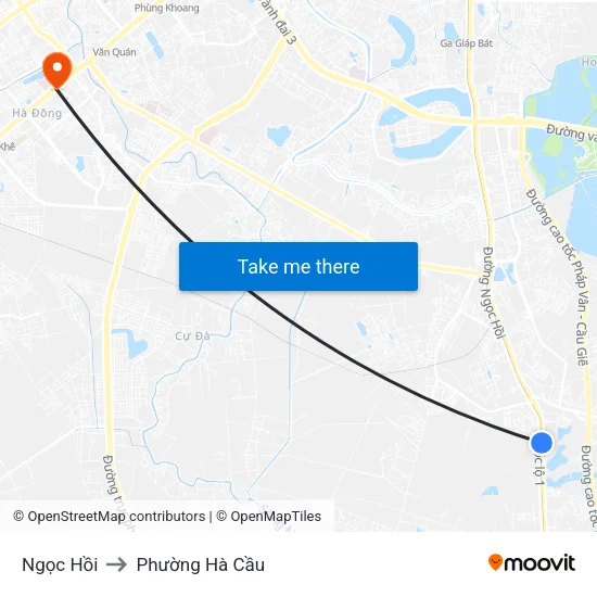 Ngọc Hồi to Phường Hà Cầu map