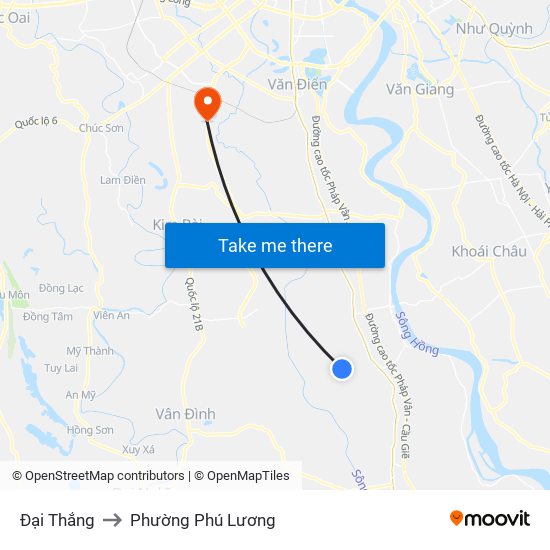 Đại Thắng to Phường Phú Lương map