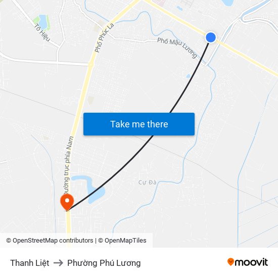 Thanh Liệt to Phường Phú Lương map