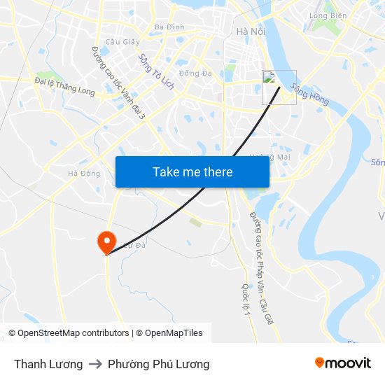 Thanh Lương to Phường Phú Lương map