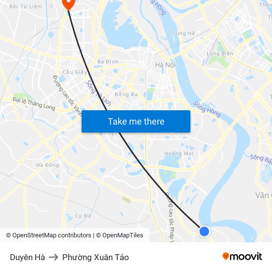 Duyên Hà to Phường Xuân Tảo map