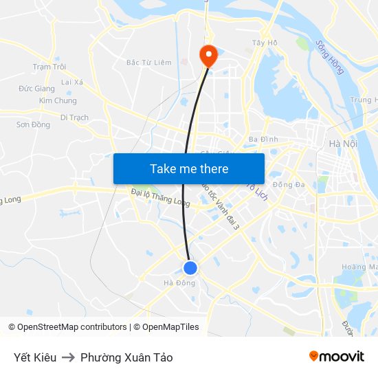 Yết Kiêu to Phường Xuân Tảo map