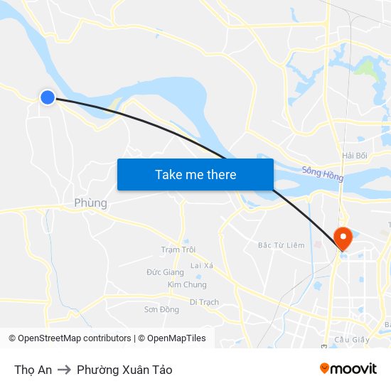 Thọ An to Phường Xuân Tảo map