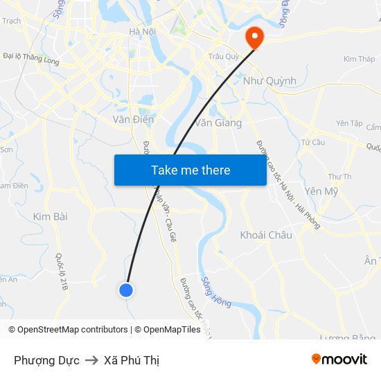 Phượng Dực to Xã Phú Thị map