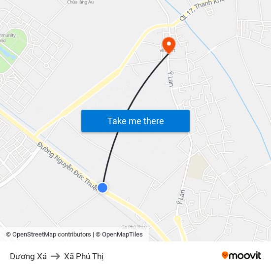 Dương Xá to Xã Phú Thị map