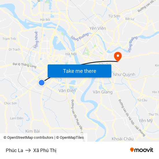 Phúc La to Xã Phú Thị map