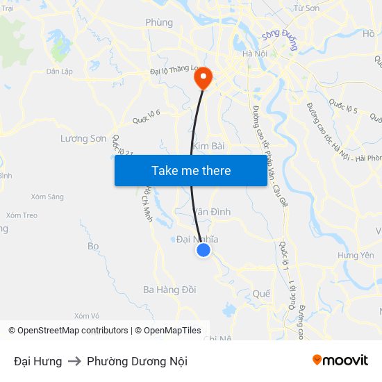 Đại Hưng to Phường Dương Nội map