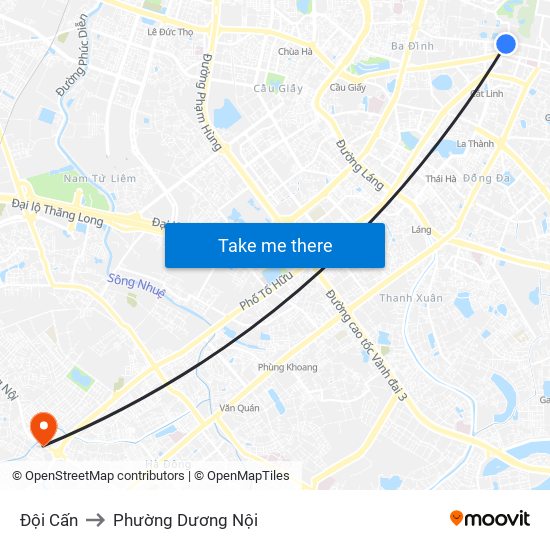 Đội Cấn to Phường Dương Nội map