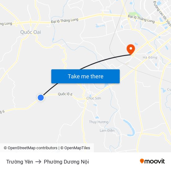 Trường Yên to Phường Dương Nội map
