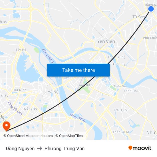 Đồng Nguyên to Phường Trung Văn map