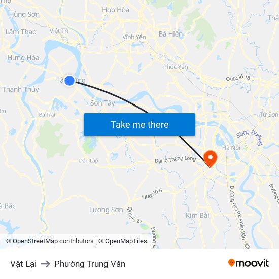 Vật Lại to Phường Trung Văn map