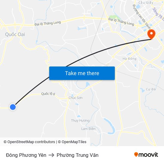 Đông Phương Yên to Phường Trung Văn map