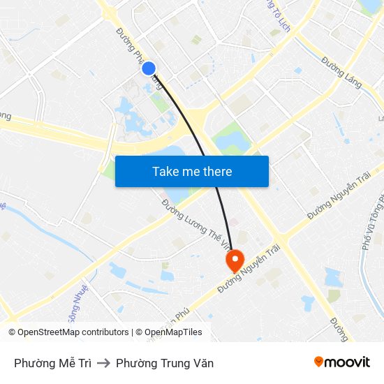 Phường Mễ Trì to Phường Trung Văn map