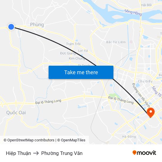 Hiệp Thuận to Phường Trung Văn map