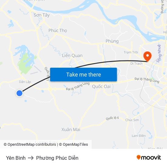 Yên Bình to Phường Phúc Diễn map