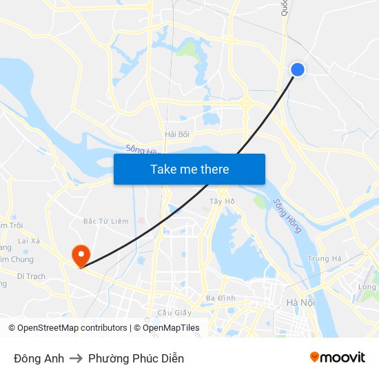 Đông Anh to Phường Phúc Diễn map