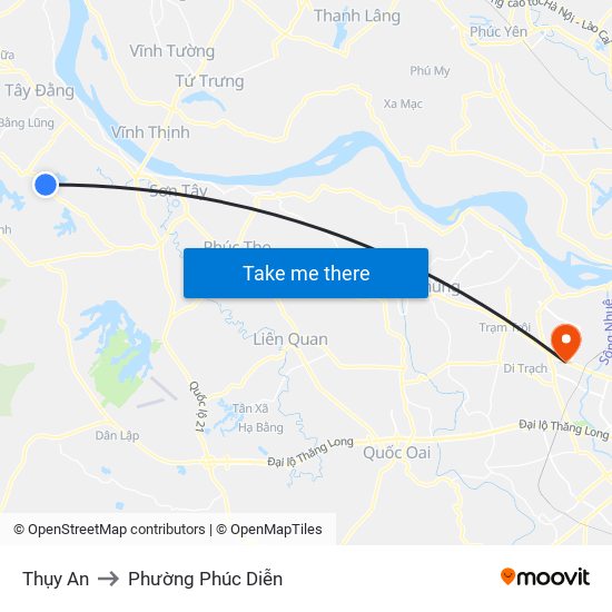 Thụy An to Phường Phúc Diễn map