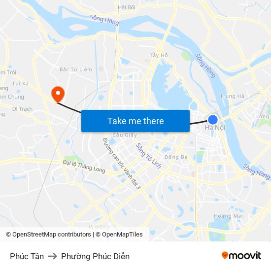 Phúc Tân to Phường Phúc Diễn map