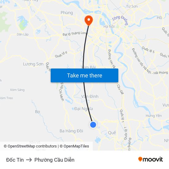 Đốc Tín to Phường Cầu Diễn map