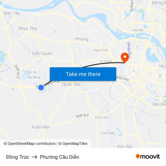 Đồng Trúc to Phường Cầu Diễn map