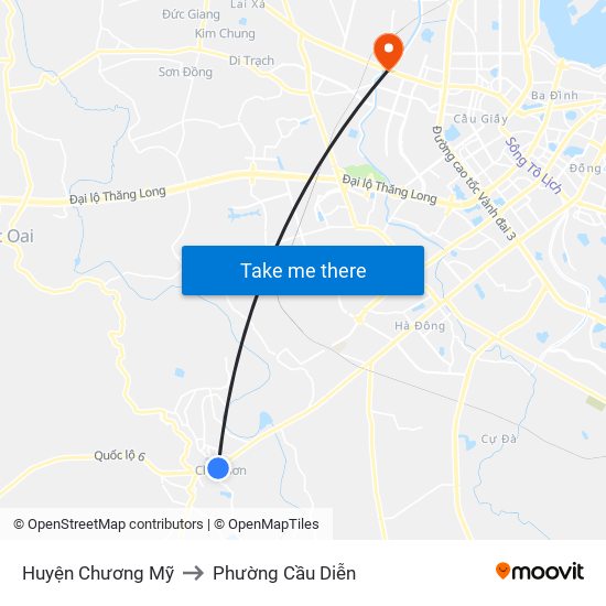 Huyện Chương Mỹ to Phường Cầu Diễn map