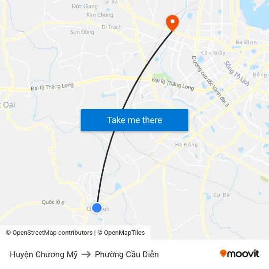 Huyện Chương Mỹ to Phường Cầu Diễn map