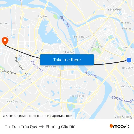 Thị Trấn Trâu Quỳ to Phường Cầu Diễn map