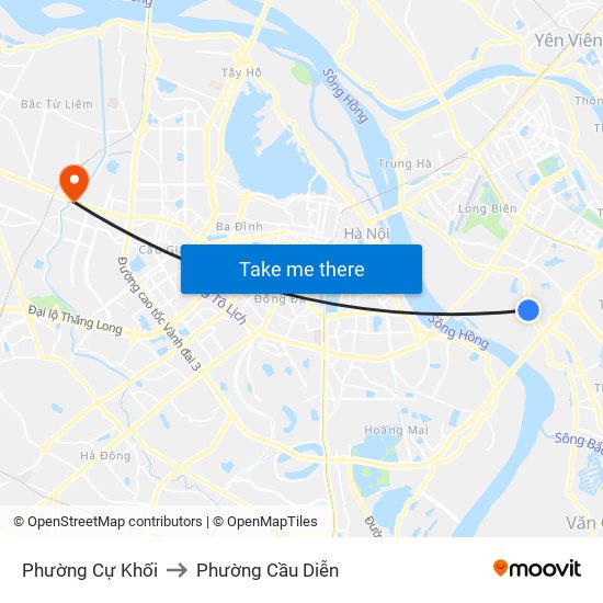 Phường Cự Khối to Phường Cầu Diễn map