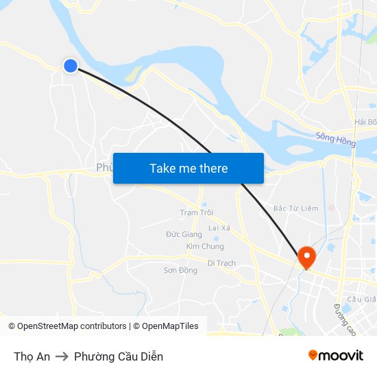 Thọ An to Phường Cầu Diễn map