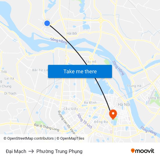 Đại Mạch to Phường Trung Phụng map