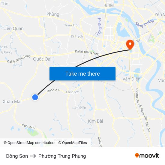 Đông Sơn to Phường Trung Phụng map