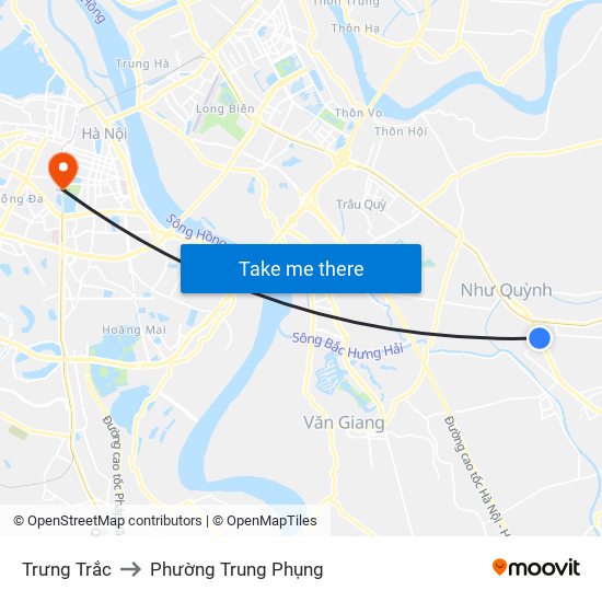 Trưng Trắc to Phường Trung Phụng map