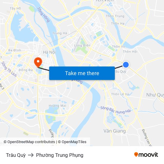 Trâu Quỳ to Phường Trung Phụng map