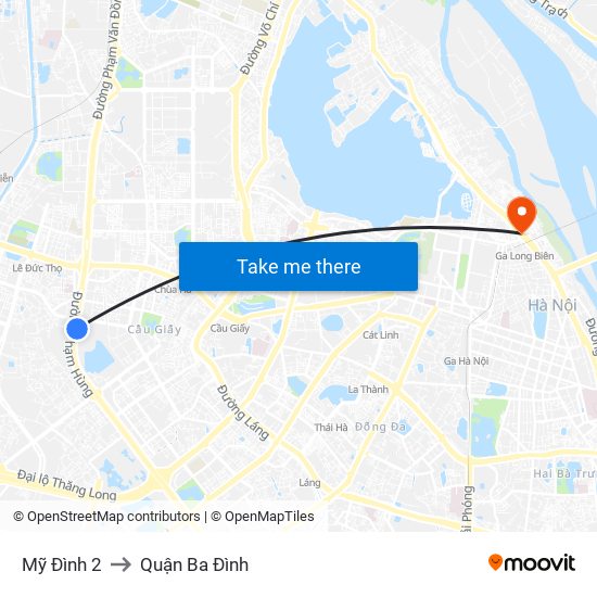 Mỹ Đình 2 to Quận Ba Đình map
