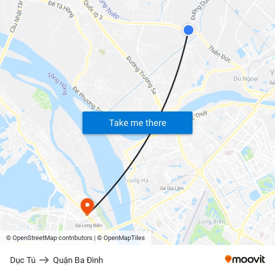 Dục Tú to Quận Ba Đình map