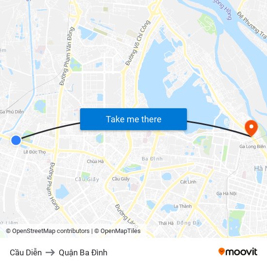 Cầu Diễn to Quận Ba Đình map