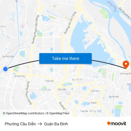 Phường Cầu Diễn to Quận Ba Đình map