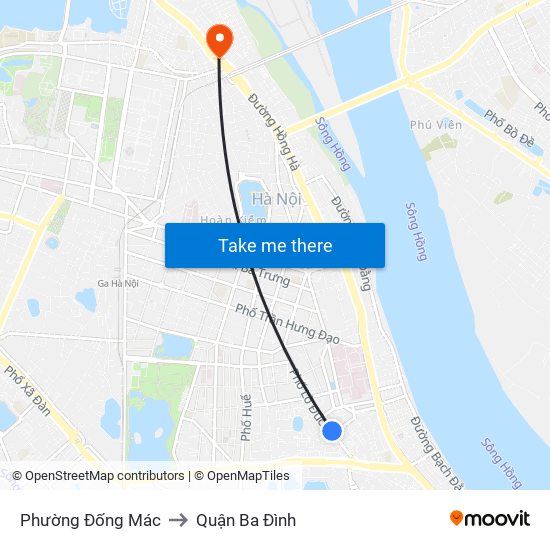 Phường Đống Mác to Quận Ba Đình map