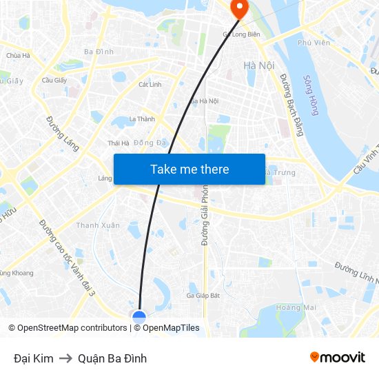 Đại Kim to Quận Ba Đình map