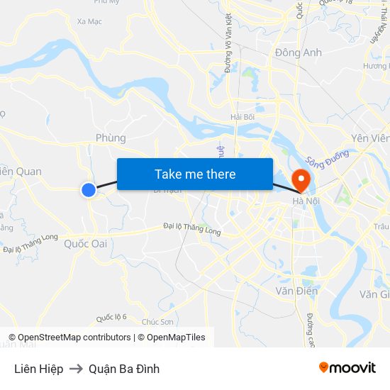 Liên Hiệp to Quận Ba Đình map
