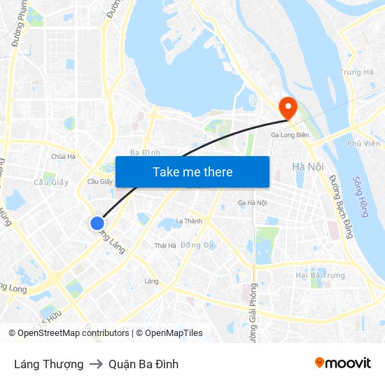 Láng Thượng to Quận Ba Đình map