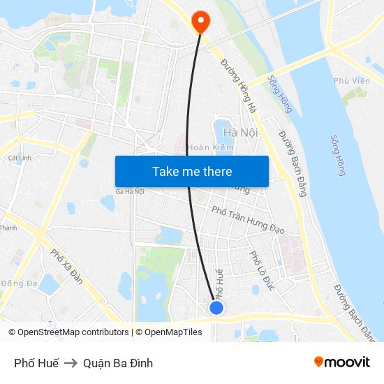 Phố Huế to Quận Ba Đình map