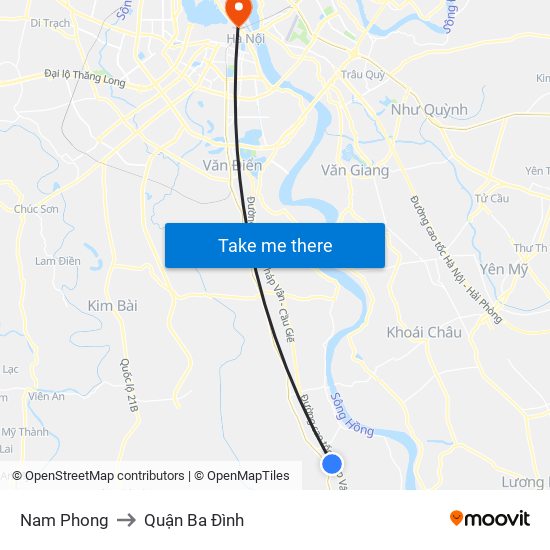 Nam Phong to Quận Ba Đình map